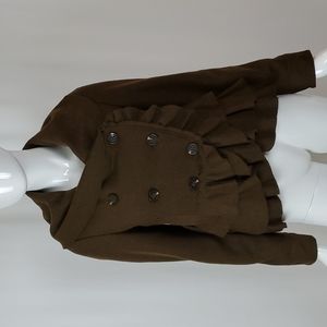 Anthropologie Elevenses Frilled Echelon Jacket Coat